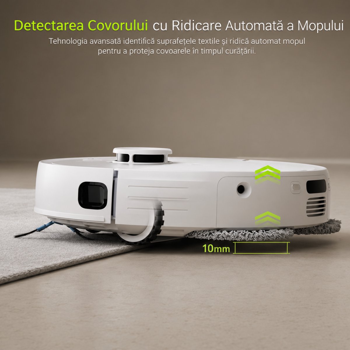 Aspirapolvere robot intelligente con funzione lavapavimenti (mop), potenza di aspirazione 8500 Pa, stazione di svuotamento automatico, navigazione laser LDS, batteria da 5200 mAh, spazzola anti-groviglio, controllo tramite app Wi-Fi Extravis. - immagine 4