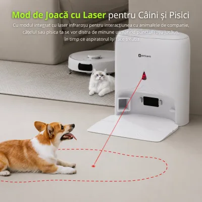 Aspirapolvere robot intelligente con funzione lavapavimenti (mop), potenza di aspirazione 8500 Pa, stazione di svuotamento automatico, navigazione laser LDS, batteria da 5200 mAh, spazzola anti-groviglio, controllo tramite app Wi-Fi Extravis. - immagine 6