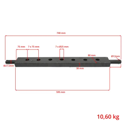 Barra di traino HEAVY DUTY U-445 per Landini, New Holland, Massey Ferguson, Case IH, Claas e MTZ – codice 40.27.141 - immagine 6