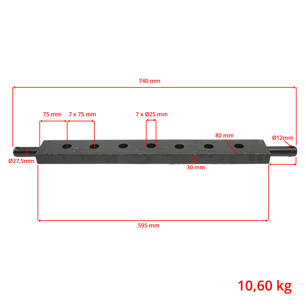 Barra di traino HEAVY DUTY U-445 per Landini, New Holland, Massey Ferguson, Case IH, Claas e MTZ – codice 40.27.141 - immagine 6