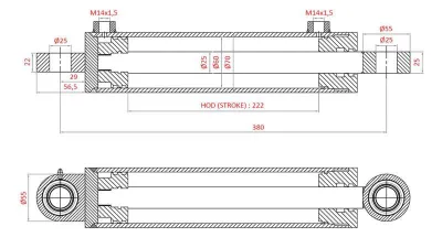 Cilindro servosterzo per Case IH, FIAT, New Holland codice OEM 5134221, 5144124, 5144126, 5143970, 5156718 - immagine 5