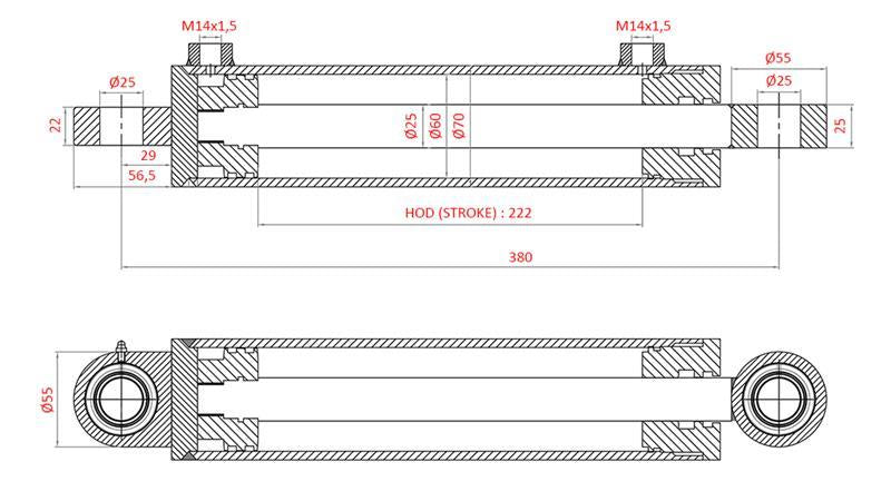 Cilindro servosterzo per Case IH, FIAT, New Holland codice OEM 5134221, 5144124, 5144126, 5143970, 5156718 - immagine 5
