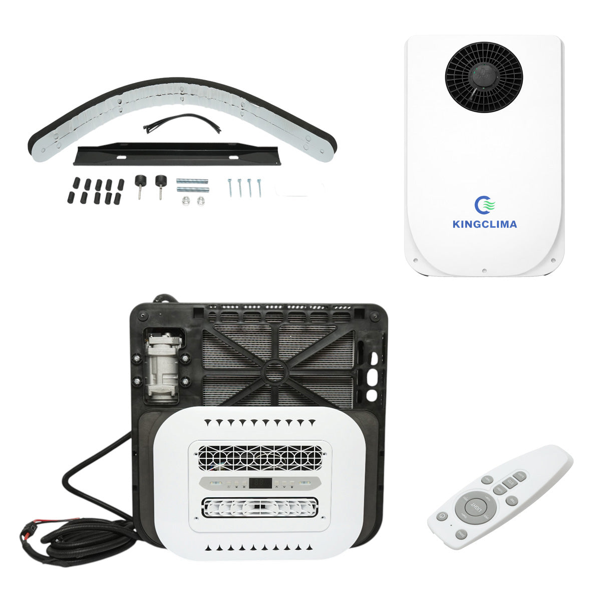 Climatizzatore fisso per veicoli e macchinari industriali AC universale 12V, 2200W, 7600 BTU con telecomando