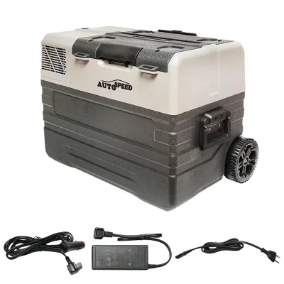 Frigorifero da auto con compressore e ruote tipo trolley 42L 12-24-220V 60W