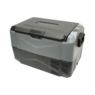 Frigorifero per auto 35L con compressore 12V-24V-220V, 60W, display LCD, doppia zona di raffreddamento, USB 630x390x390mm