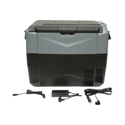 Frigorifero per auto 45L con compressore 12V-24V-220V, 60W, display LCD, doppia zona di raffreddamento, USB 630x390x490mm - immagine 2