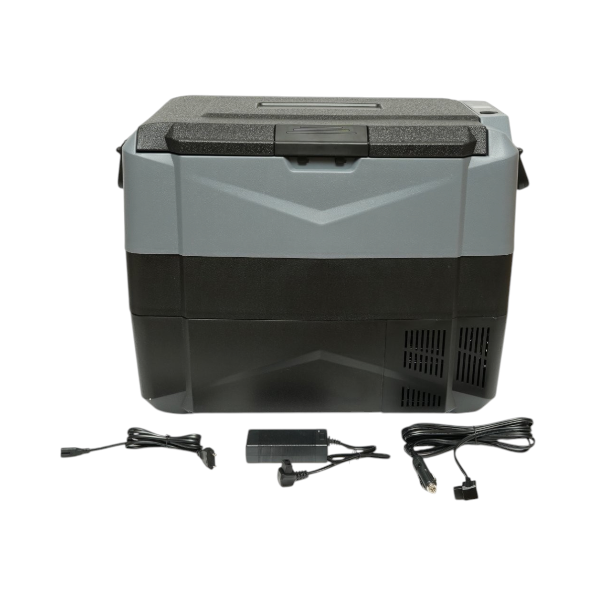 Frigorifero per auto 45L con compressore 12V-24V-220V, 60W, display LCD, doppia zona di raffreddamento, USB 630x390x490mm - immagine 2