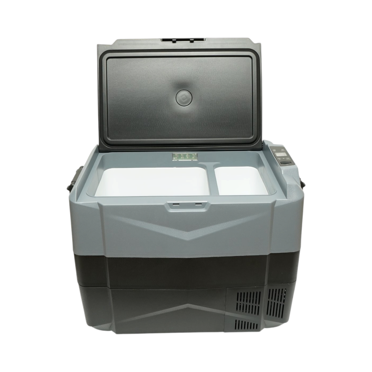 Frigorifero per auto 45L con compressore 12V-24V-220V, 60W, display LCD, doppia zona di raffreddamento, USB 630x390x490mm - immagine 3
