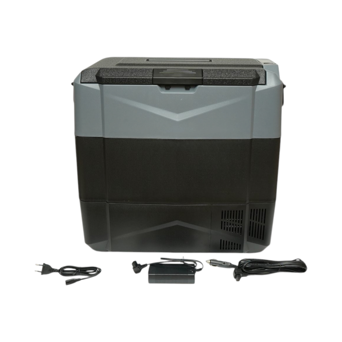 Frigorifero per auto 55L con compressore 12V-24V-220V, 60W, display LCD, doppia zona di raffreddamento, USB 630x390x590mm - immagine 2