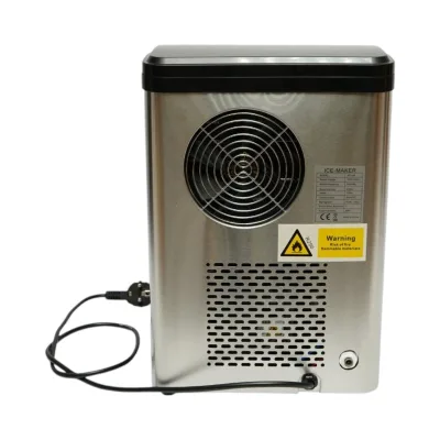 Macchina per ghiaccio a cubetti in acciaio inox 20 kg/24h, serbatoio acqua 2,5 l, cestello di raccolta 1,2 kg, autopulente, display digitale - immagine 6