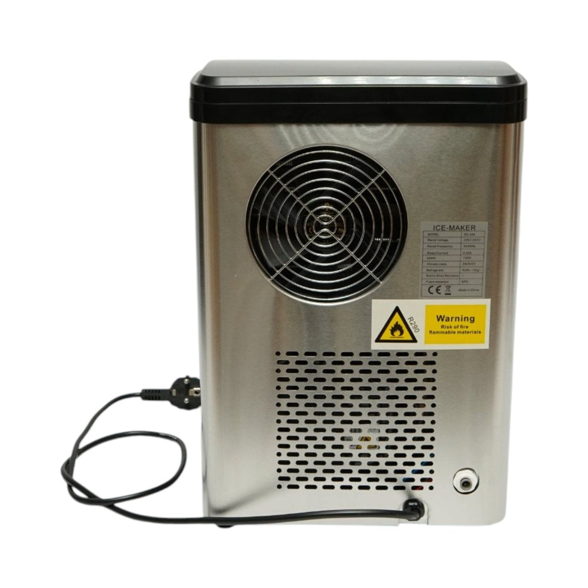 Macchina per ghiaccio a cubetti in acciaio inox 20 kg/24h, serbatoio acqua 2,5 l, cestello di raccolta 1,2 kg, autopulente, display digitale - immagine 6