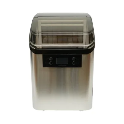Macchina per ghiaccio a cubetti in acciaio inox 20 kg/24h, serbatoio acqua 2,5 l, cestello di raccolta 1,2 kg, autopulente, display digitale - immagine 3