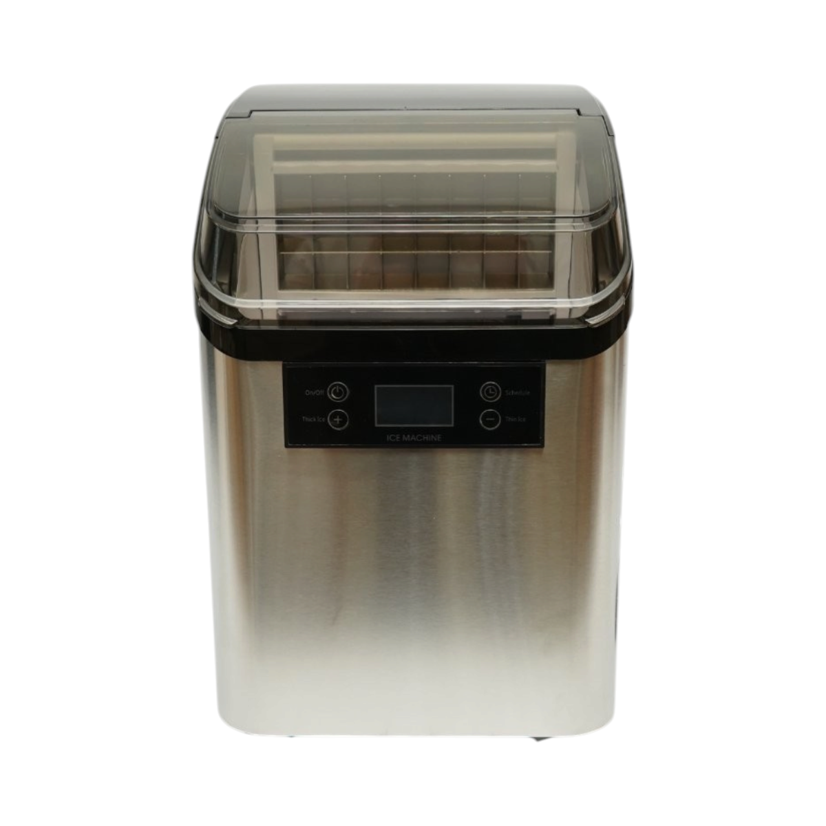 Macchina per ghiaccio a cubetti in acciaio inox 20 kg/24h, serbatoio acqua 2,5 l, cestello di raccolta 1,2 kg, autopulente, display digitale - immagine 3