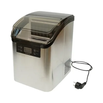Macchina per ghiaccio a cubetti in acciaio inox 20 kg/24h, serbatoio acqua 2,5 l, cestello di raccolta 1,2 kg, autopulente, display digitale