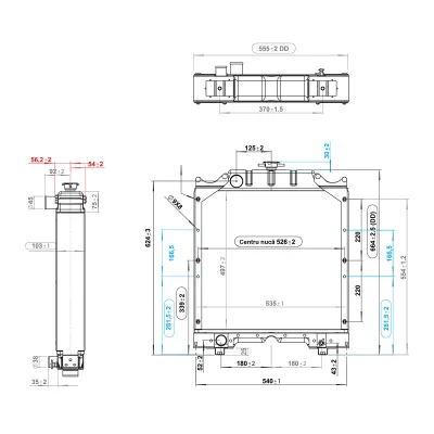 Radiatore raffreddamento ad acqua a 3 ranghi di celle per Fiat serie 55, 90, A, CS codice OEM 5143883, 5143884, 5167365, 4997175, 4997298, 5104143, 150-40 Breckner Germany - immagine 2