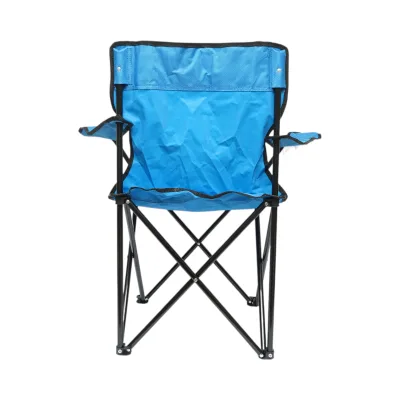 Sedia da campeggio pieghevole blu con portabicchiere, custodia per il trasporto, struttura metallica 50x80x80 cm. - immagine 4