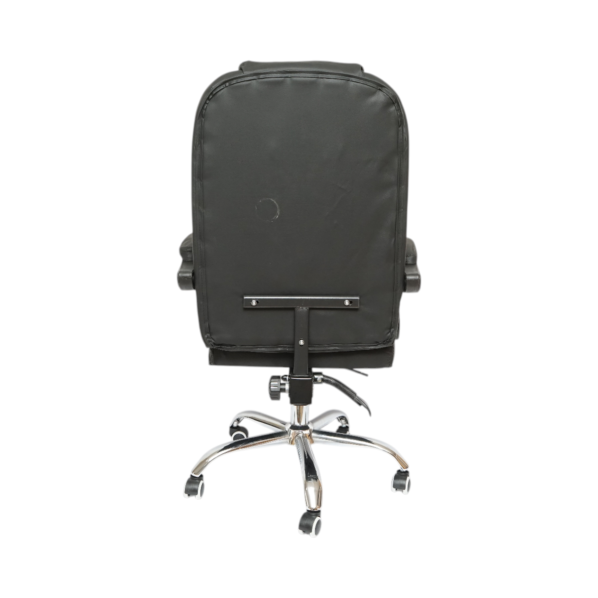 Sedia da ufficio ergonomica direzionale con supporto lombare, in ecopelle nera, girevole, con schienale e altezza regolabili. - immagine 4