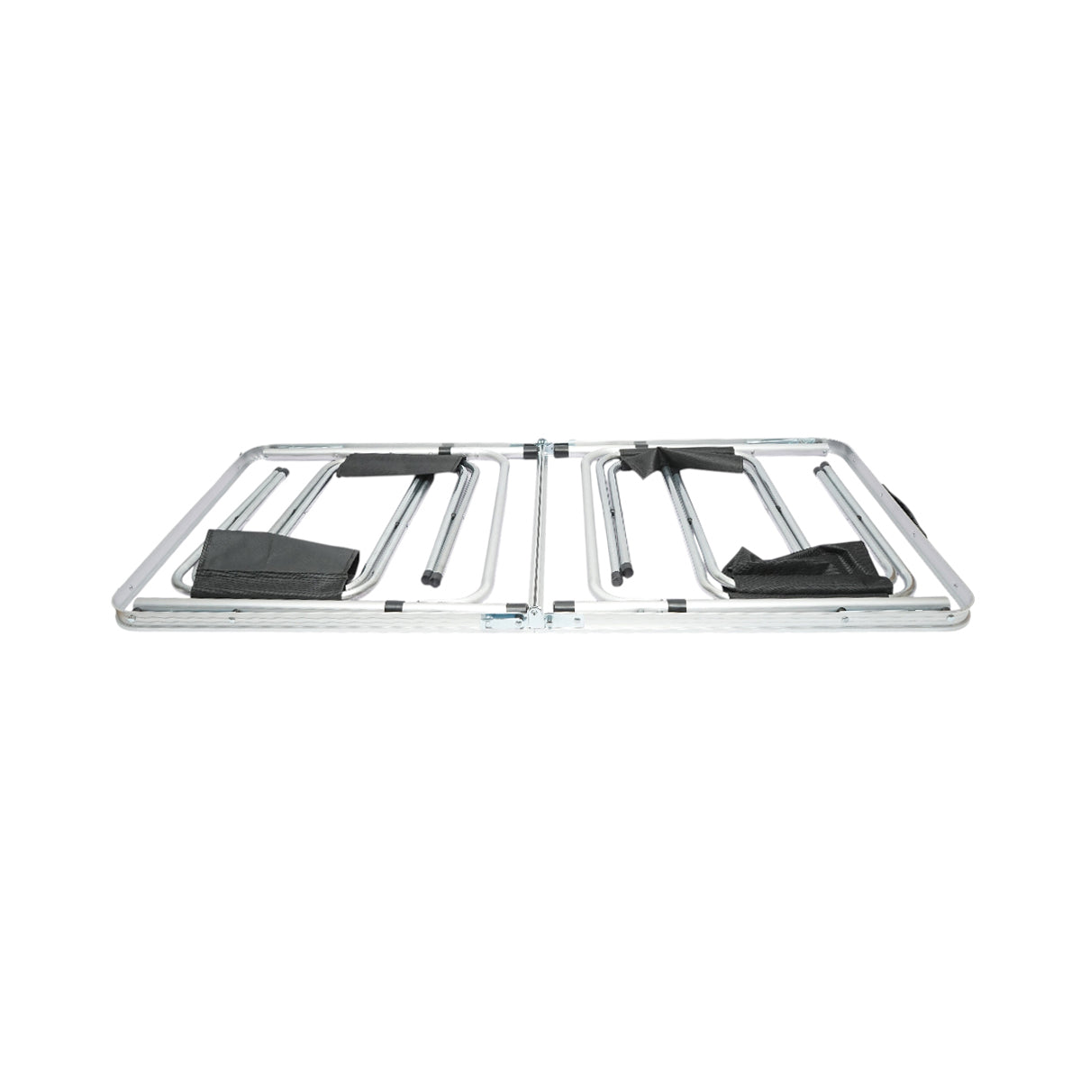 Set tavolo pieghevole da campeggio con 4 sedie in alluminio, portatile tipo valigia, regolabile in altezza, 120x60 cm. Breckner Germany - immagine 4
